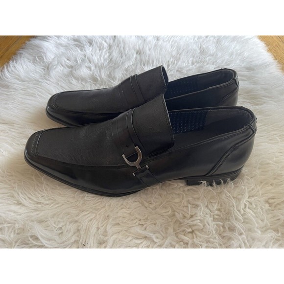 Steve Madden P-Treble Men's Sz 12 Leather Black Dress Shoes Loafers Slip On NWOB - Picture 3 of 14